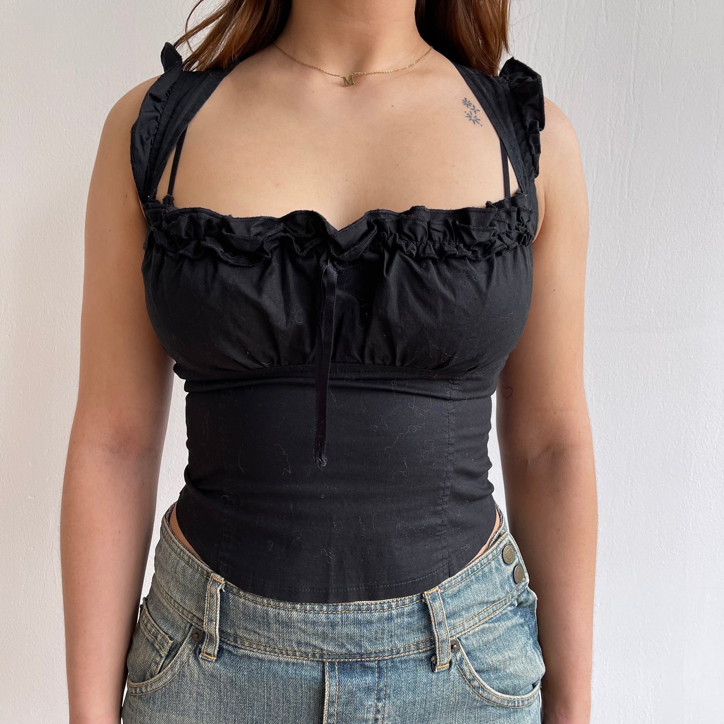 Black milkmaid cami - Size S