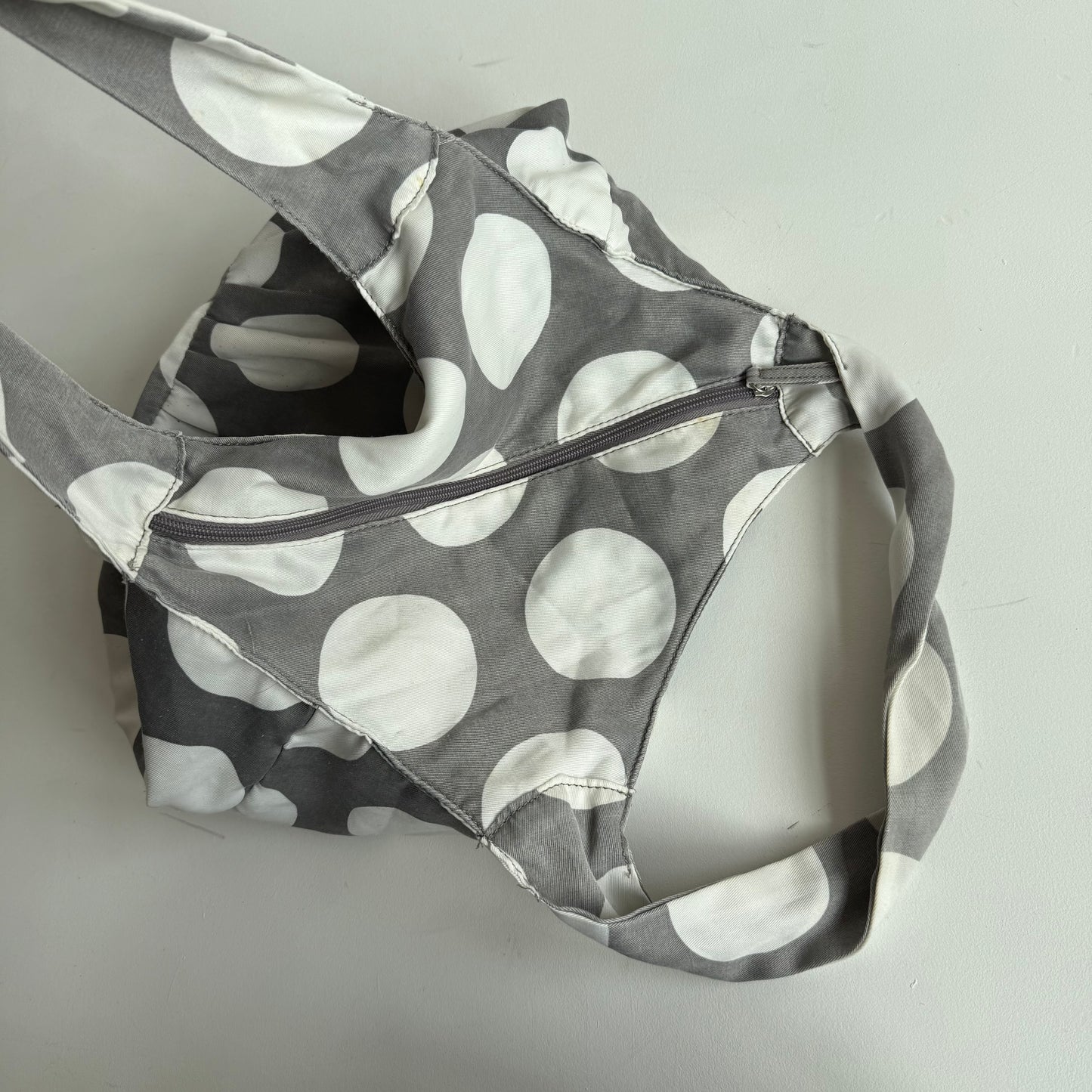 Grey polka dot bag