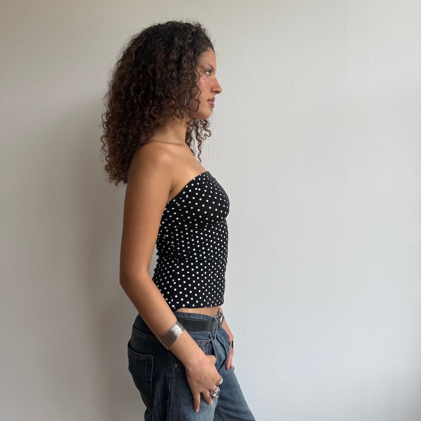 Black polka dor bandeau - Size S