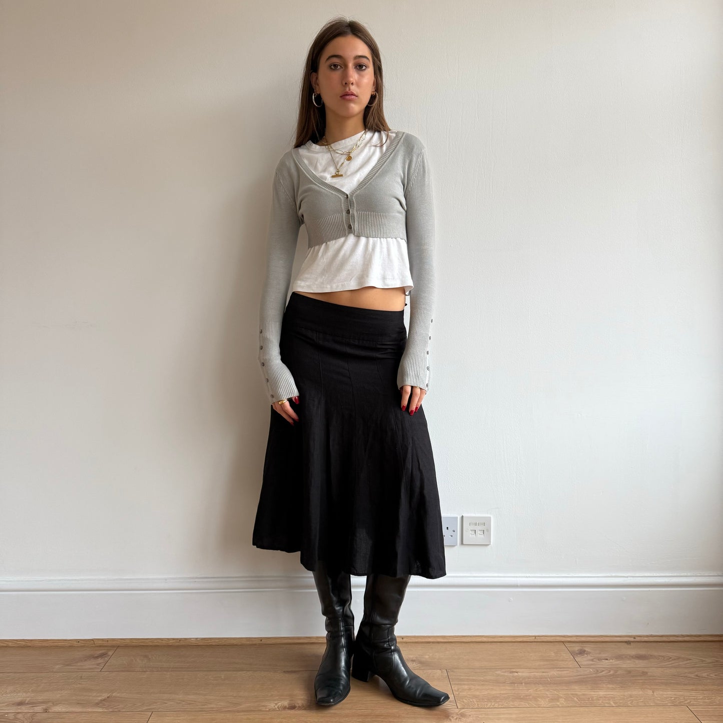 Cropped grey cardigan - Size S
