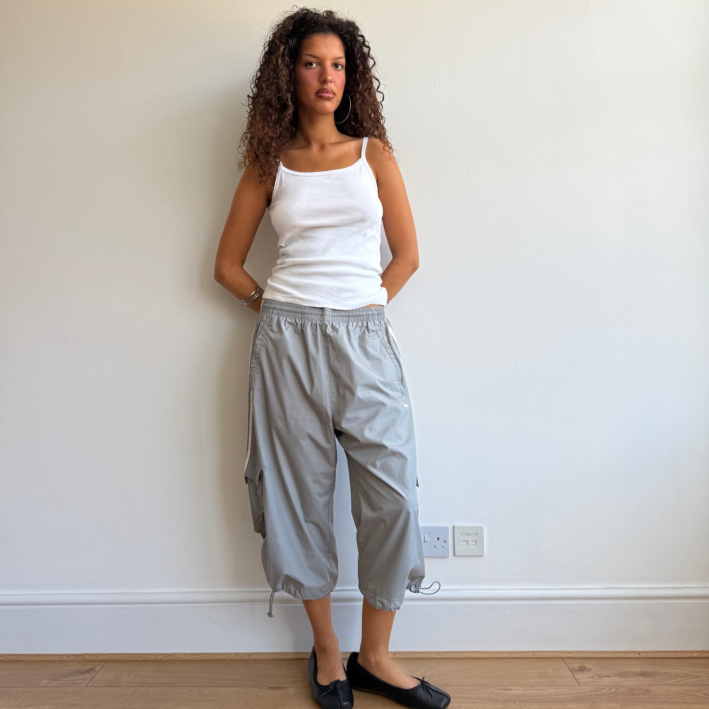 Grey Adidas capris - Size L