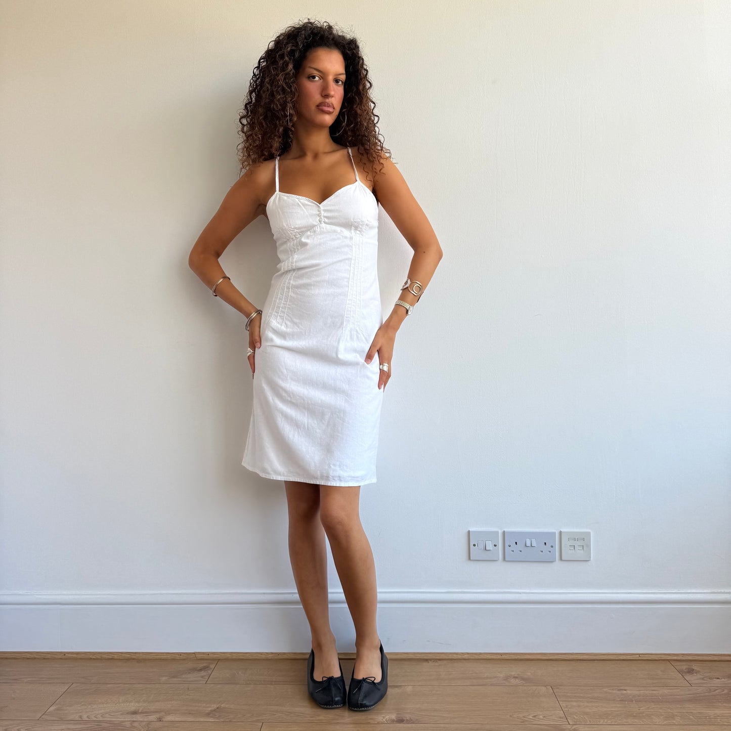 White milkmaid dress - Size S