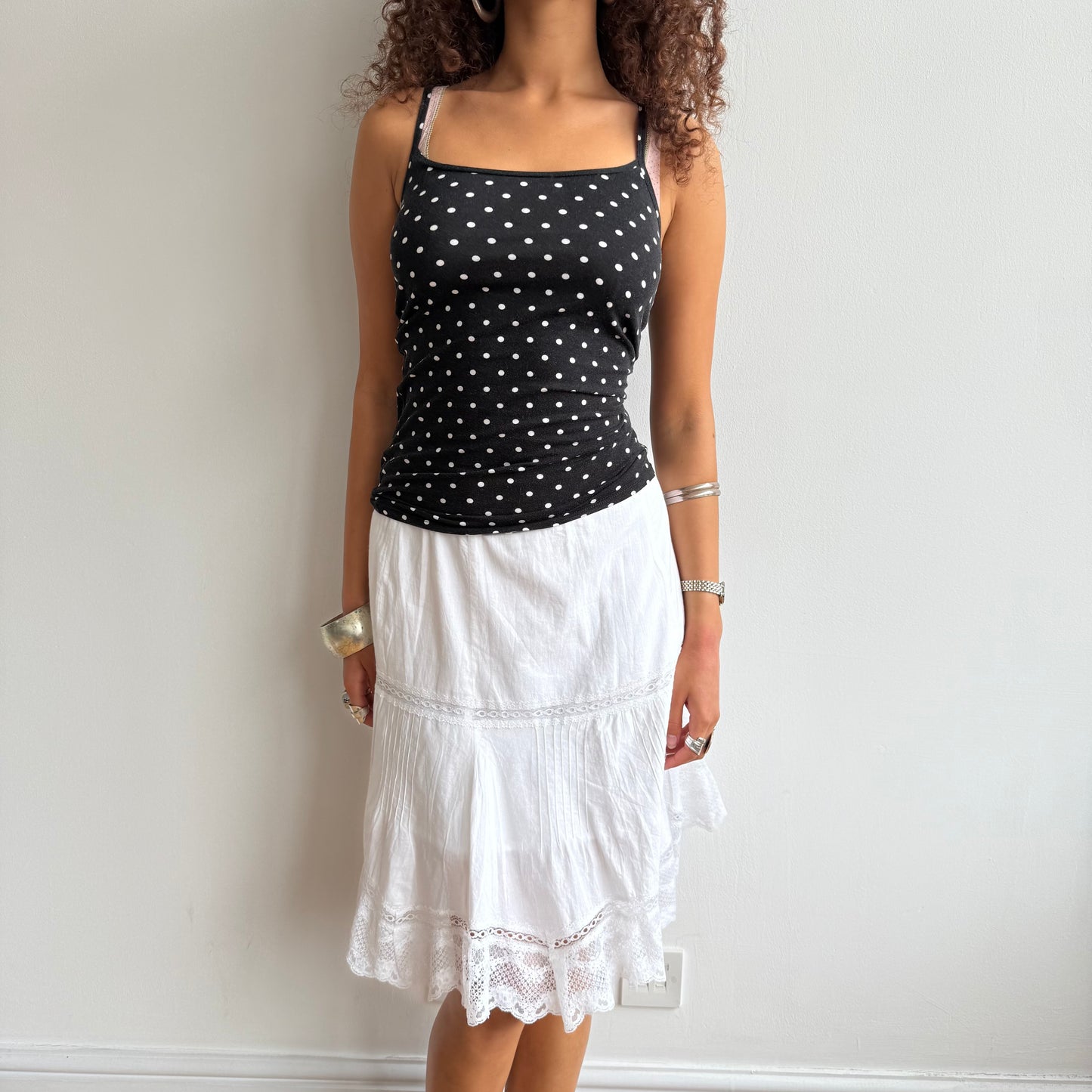 White lace midi skirt - Size S