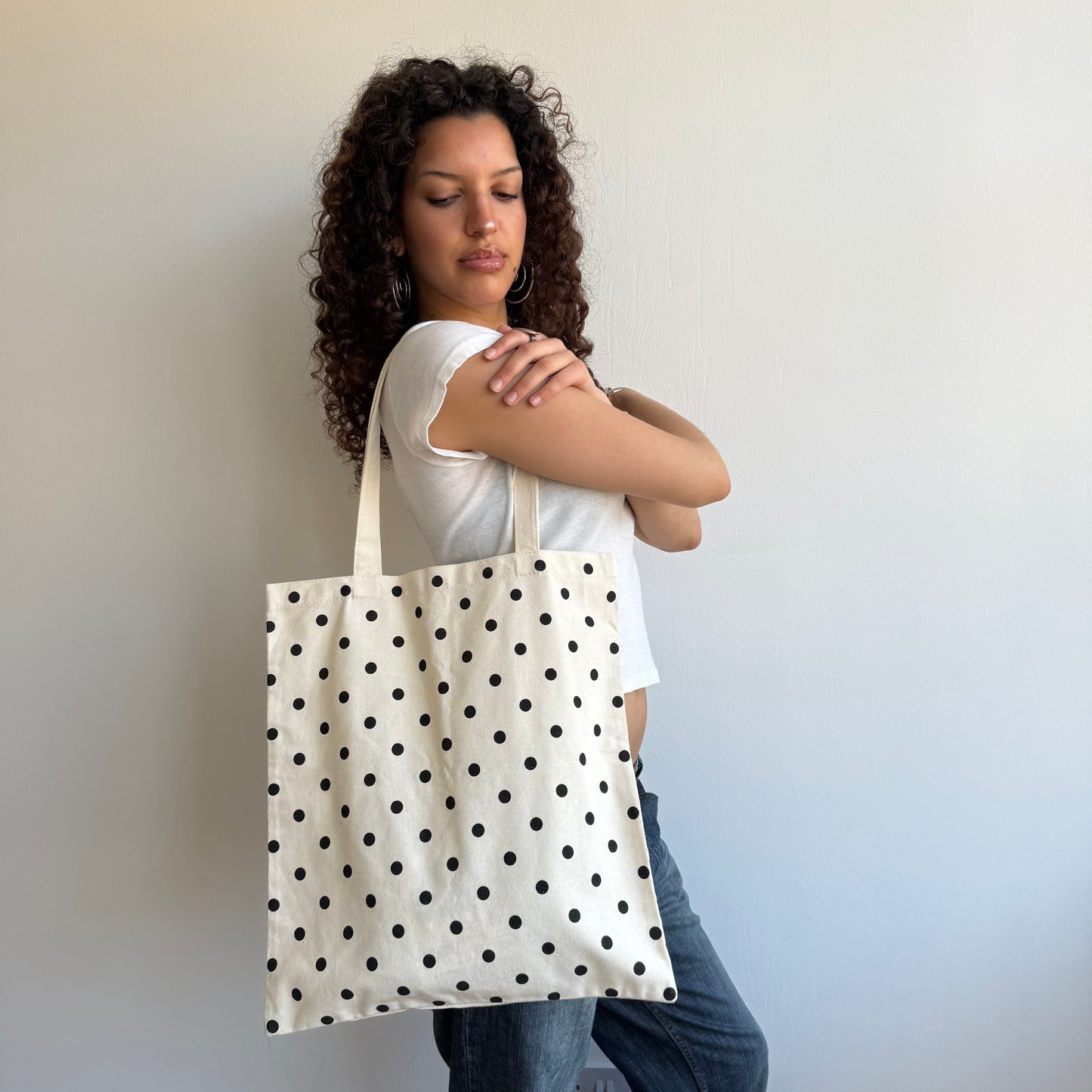 Polka dot tote bag