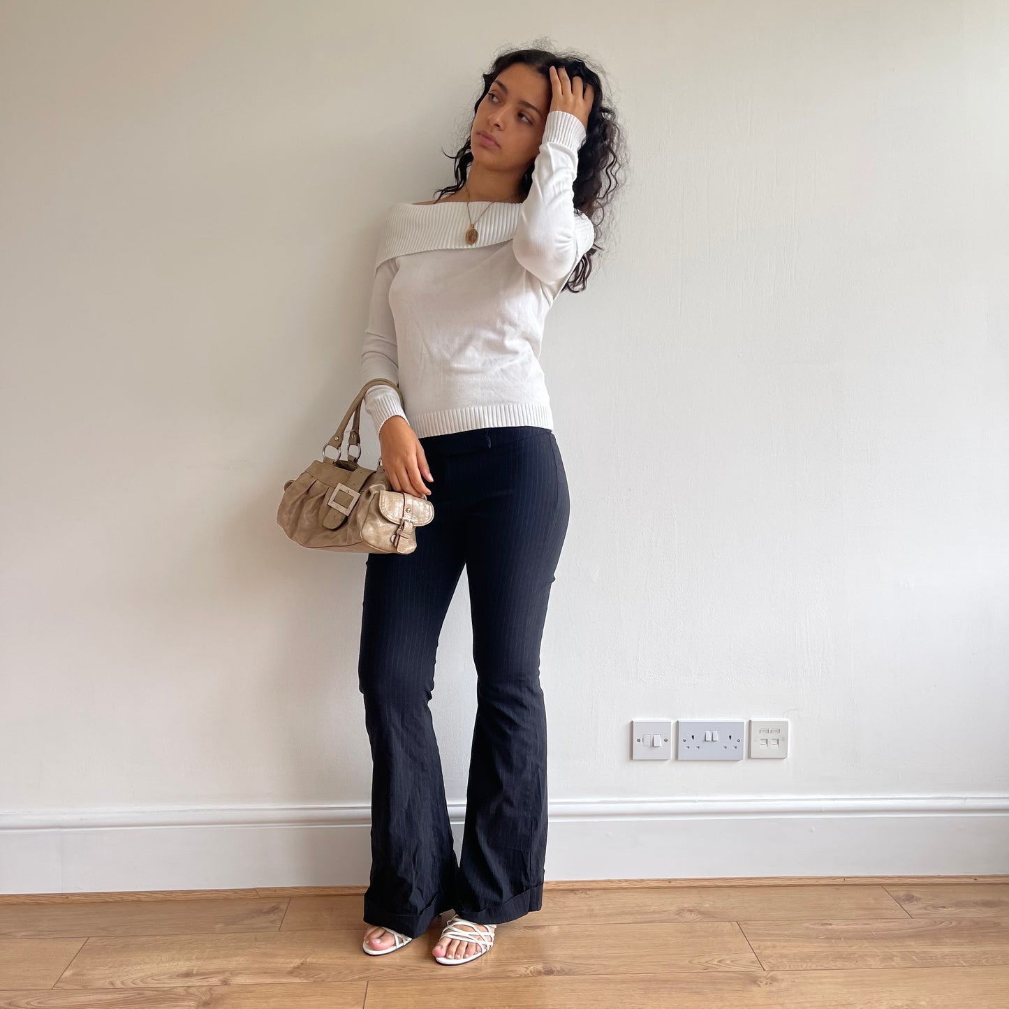 Black pinstripe trousers - Size XS