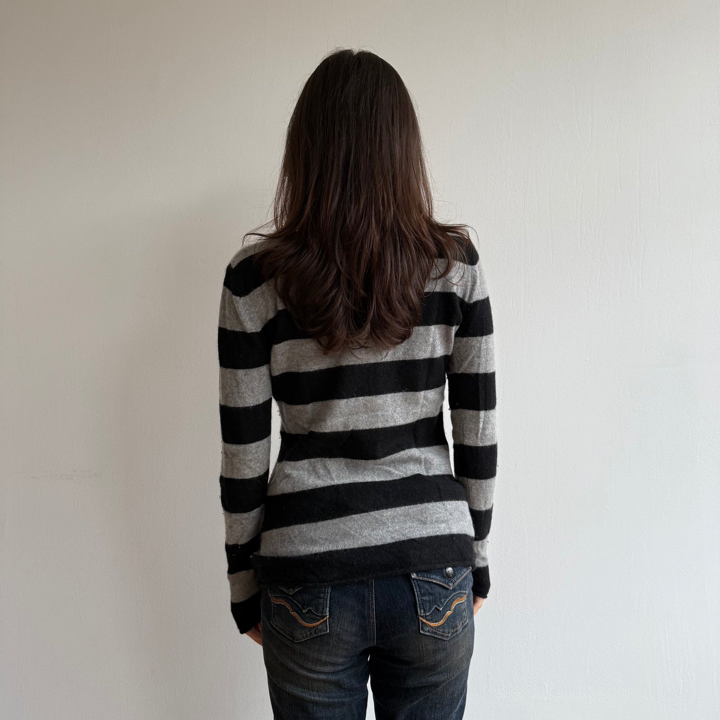 Black striped cashmere knit - Size S