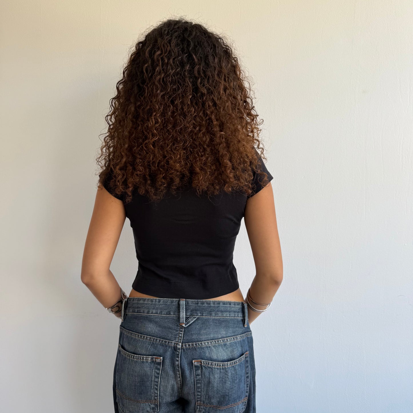 Black polo top - Size XS
