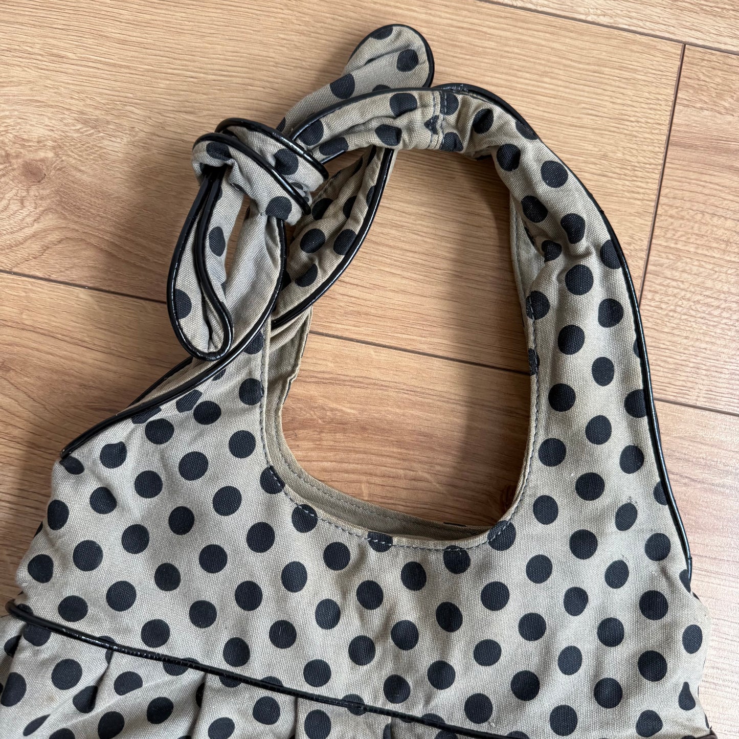 Khaki polka dot bag - OS