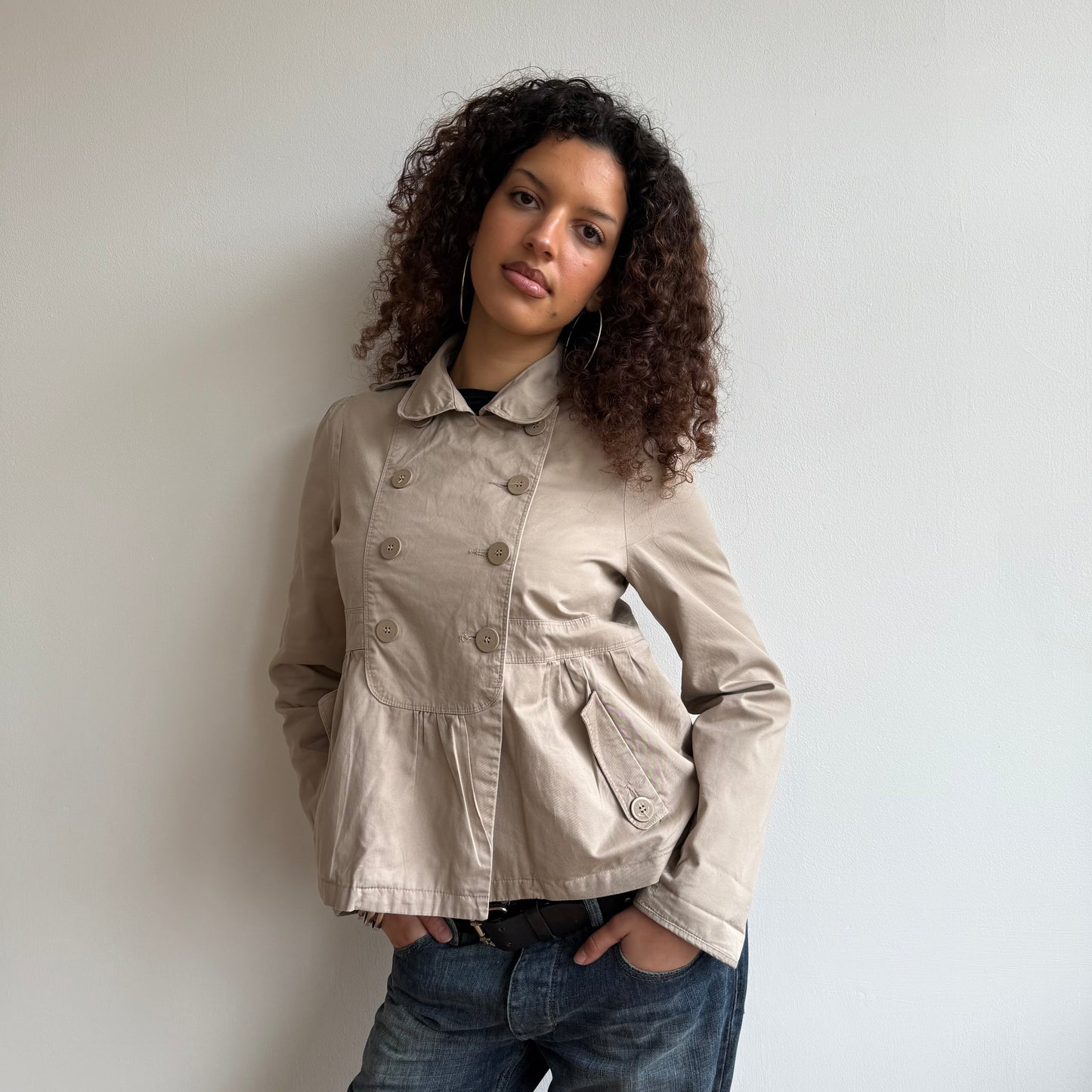 Beige peacoat - Size S