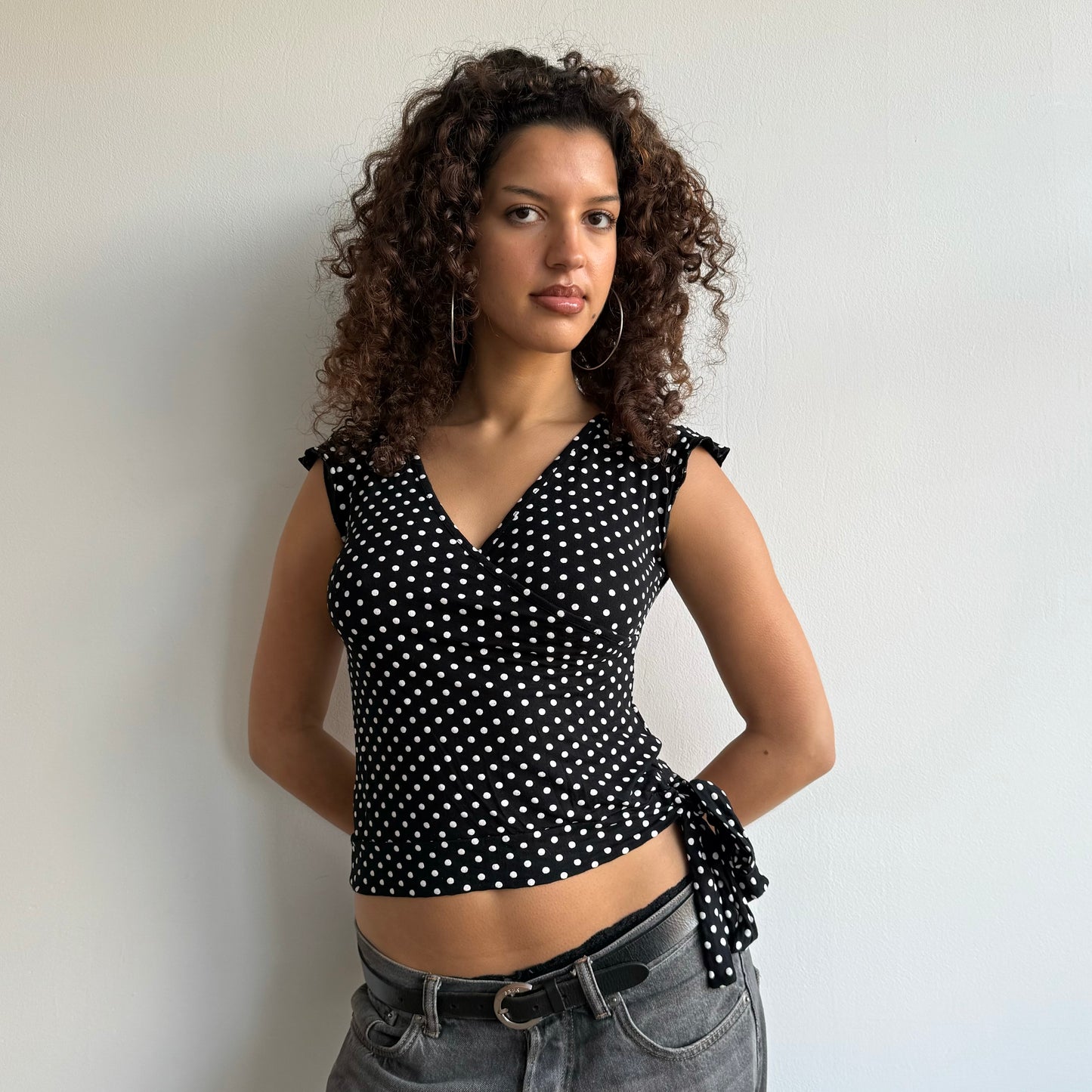 Polka dot wrap top - Size S