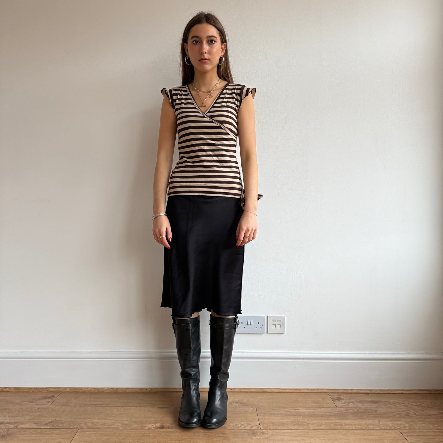 Black 90’s leather boots - Size UK5