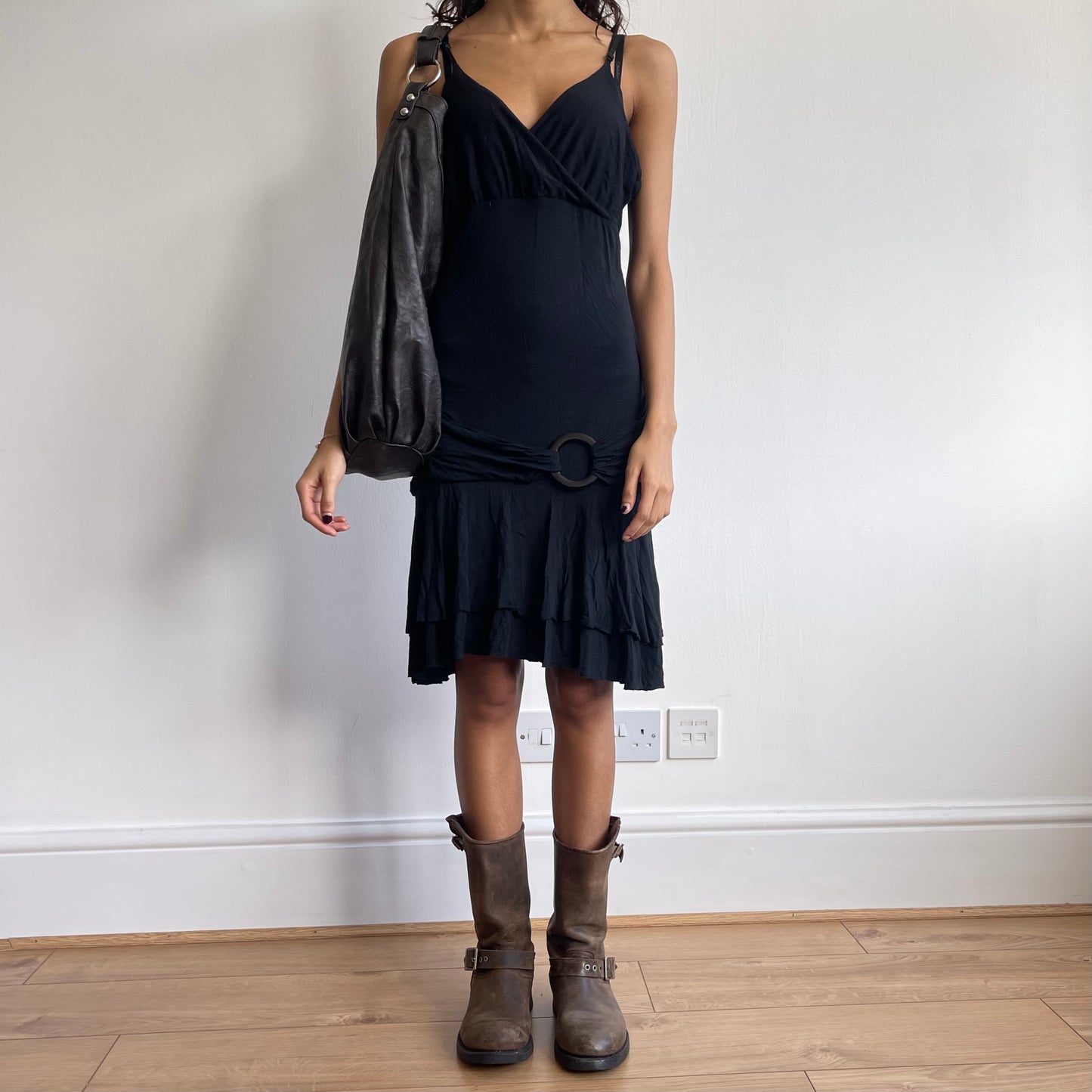 Black O-ring dress - Size S