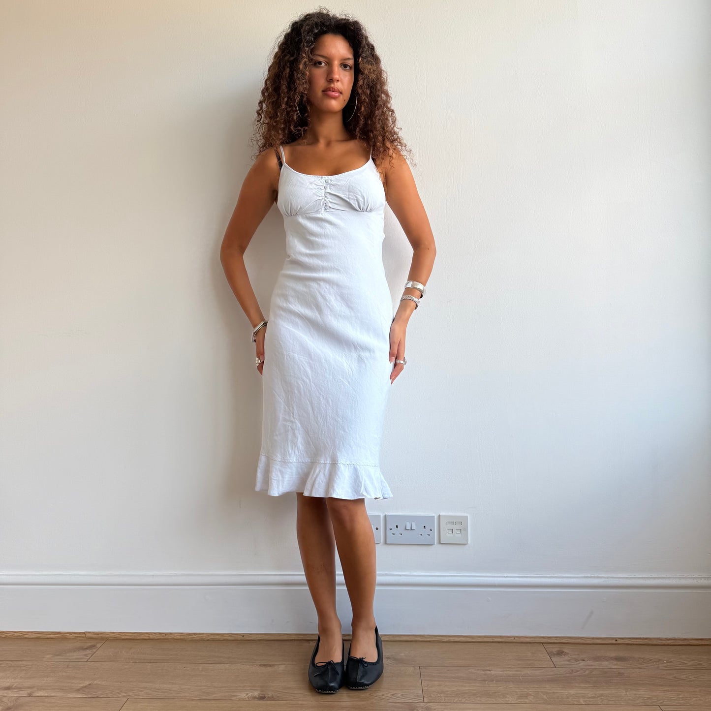 Powder blue milkmaid dress - Size S