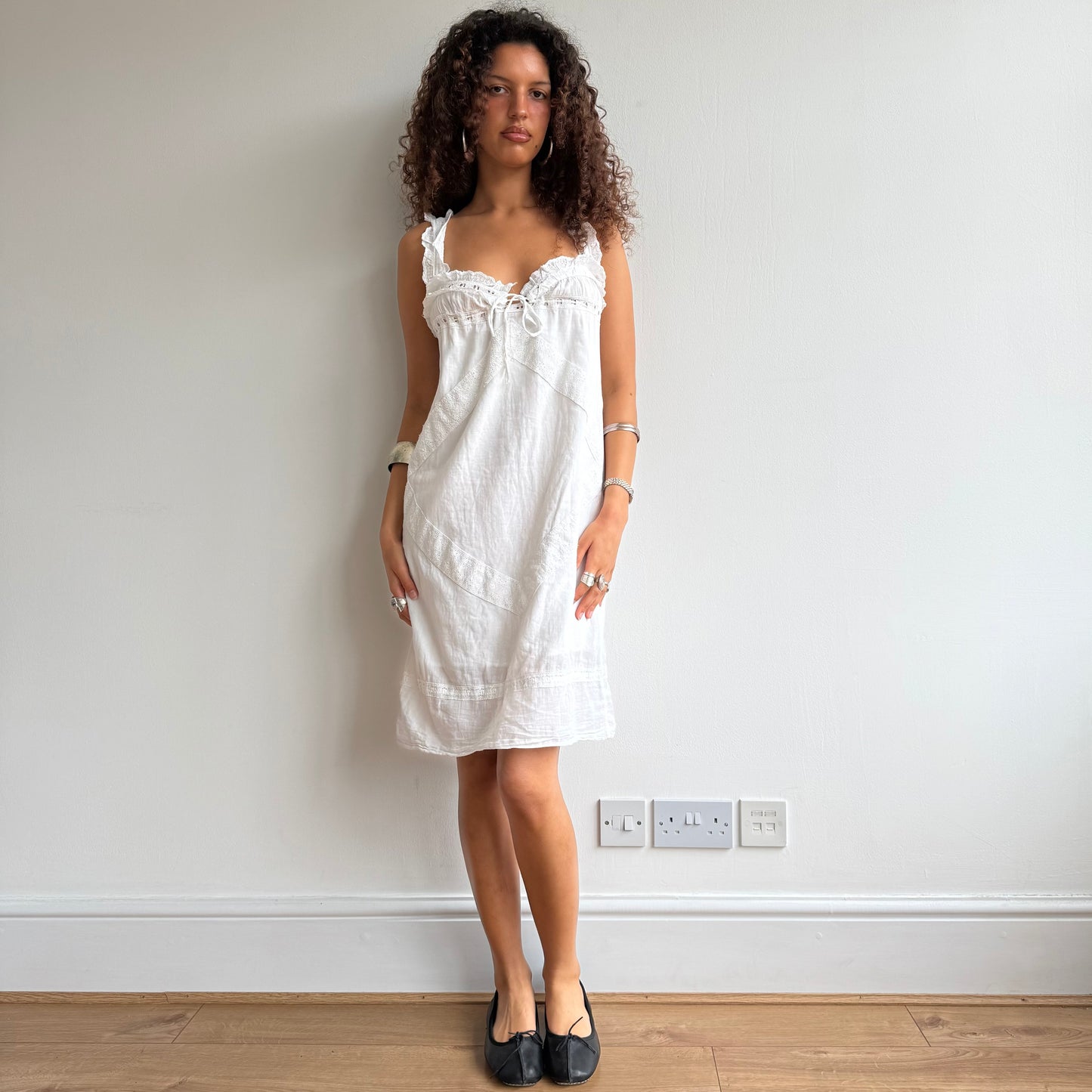 White milkmaid dress - Size S/M