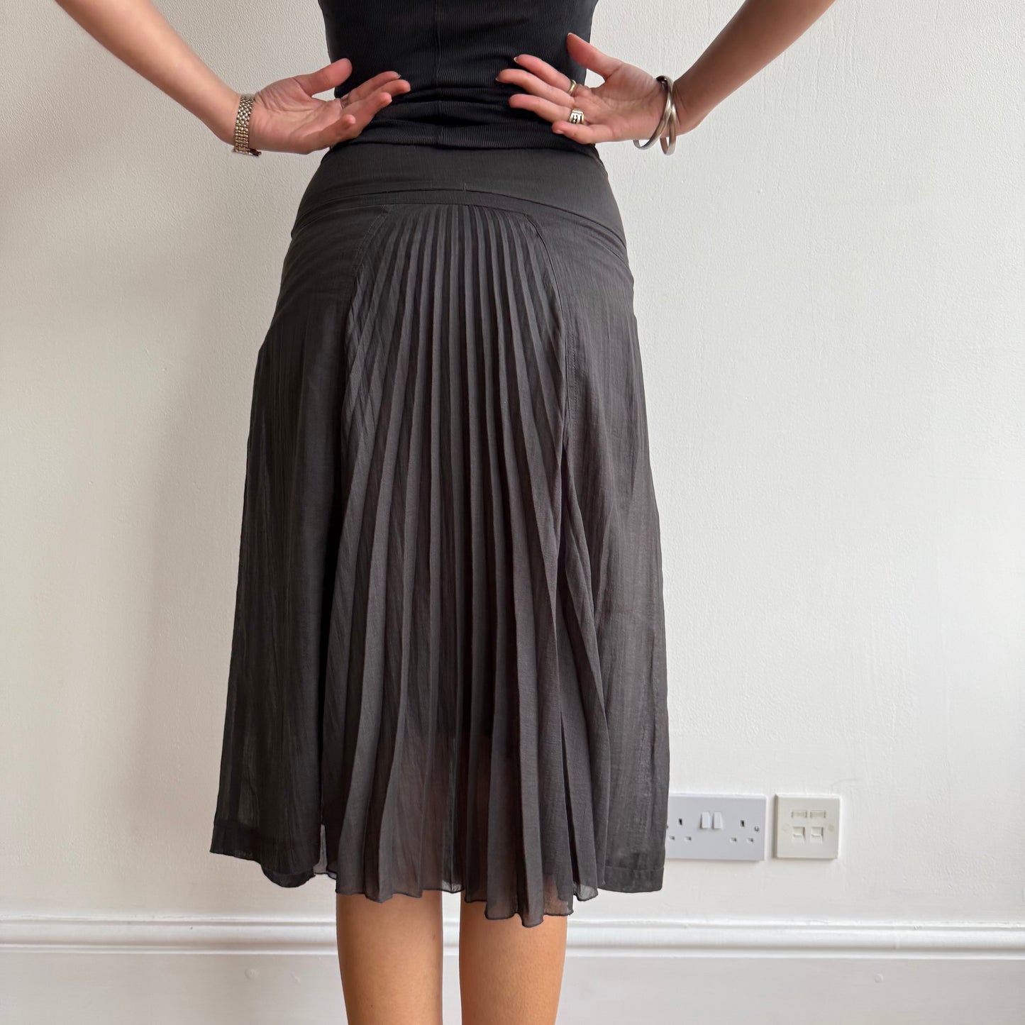 Brown plisse skirt - Size S