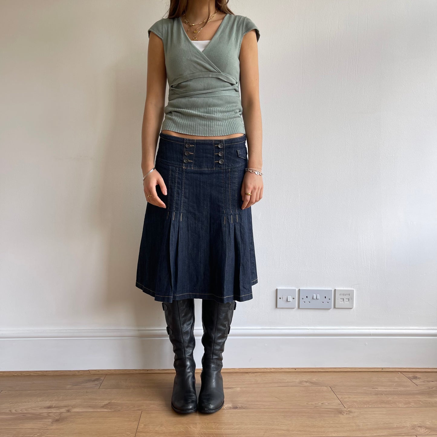 Green ballet wrap knit - Size S