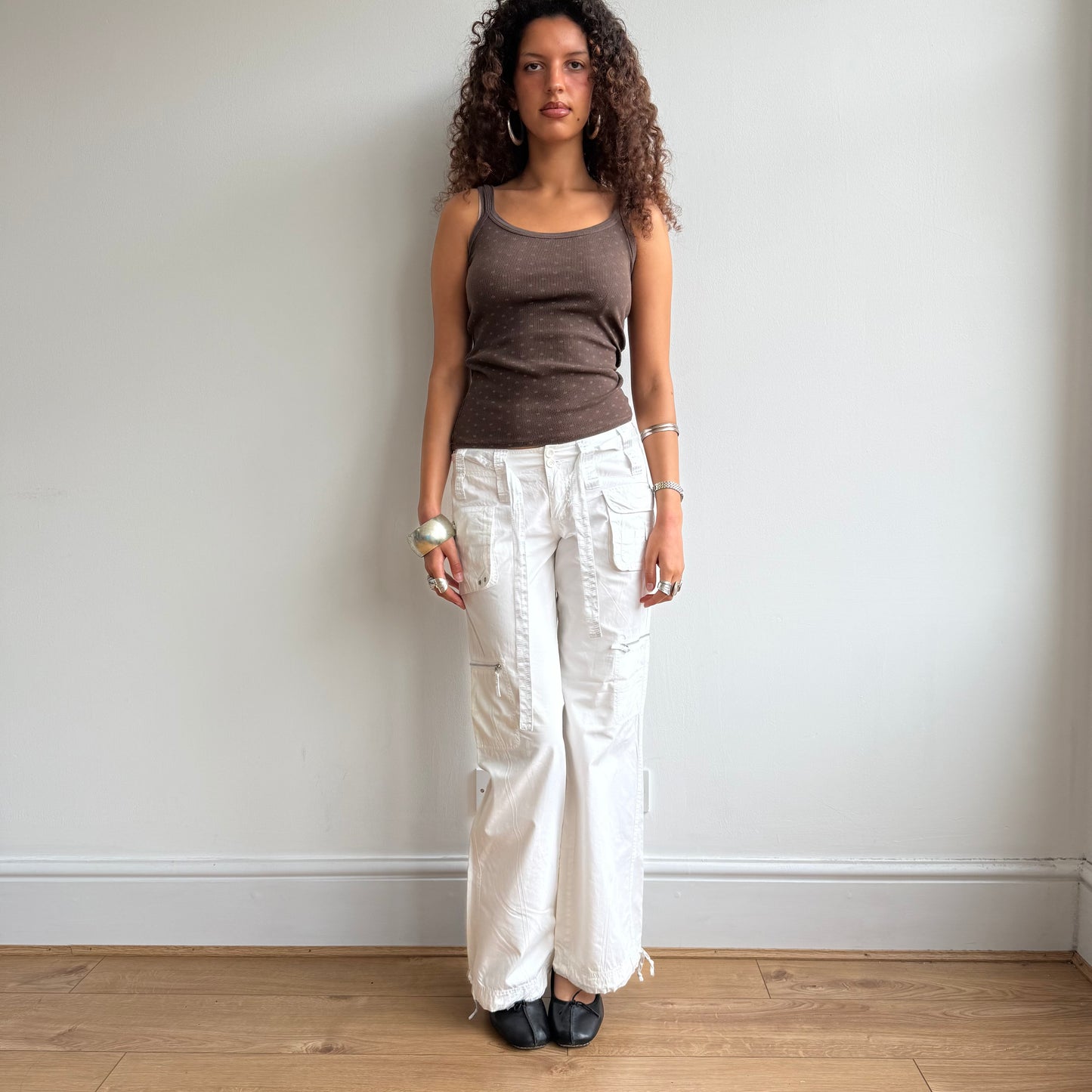 White cargo trousers - Size S