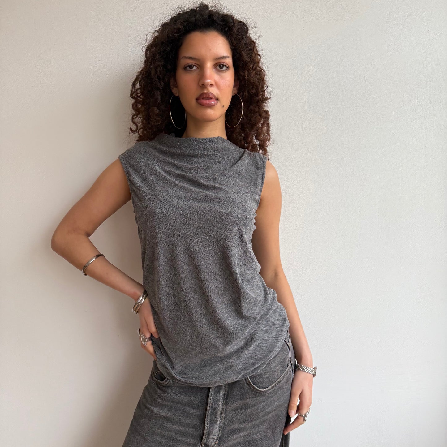 Grey asymmetric top - Size M