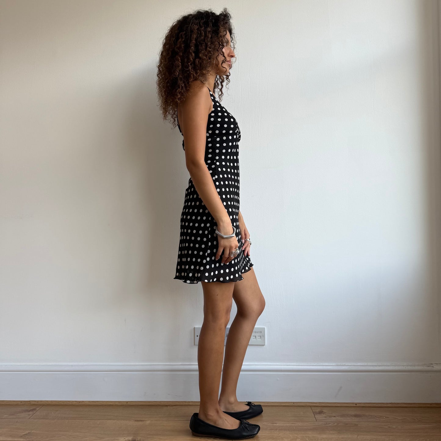 Polka dot halter neck dress - Size XS