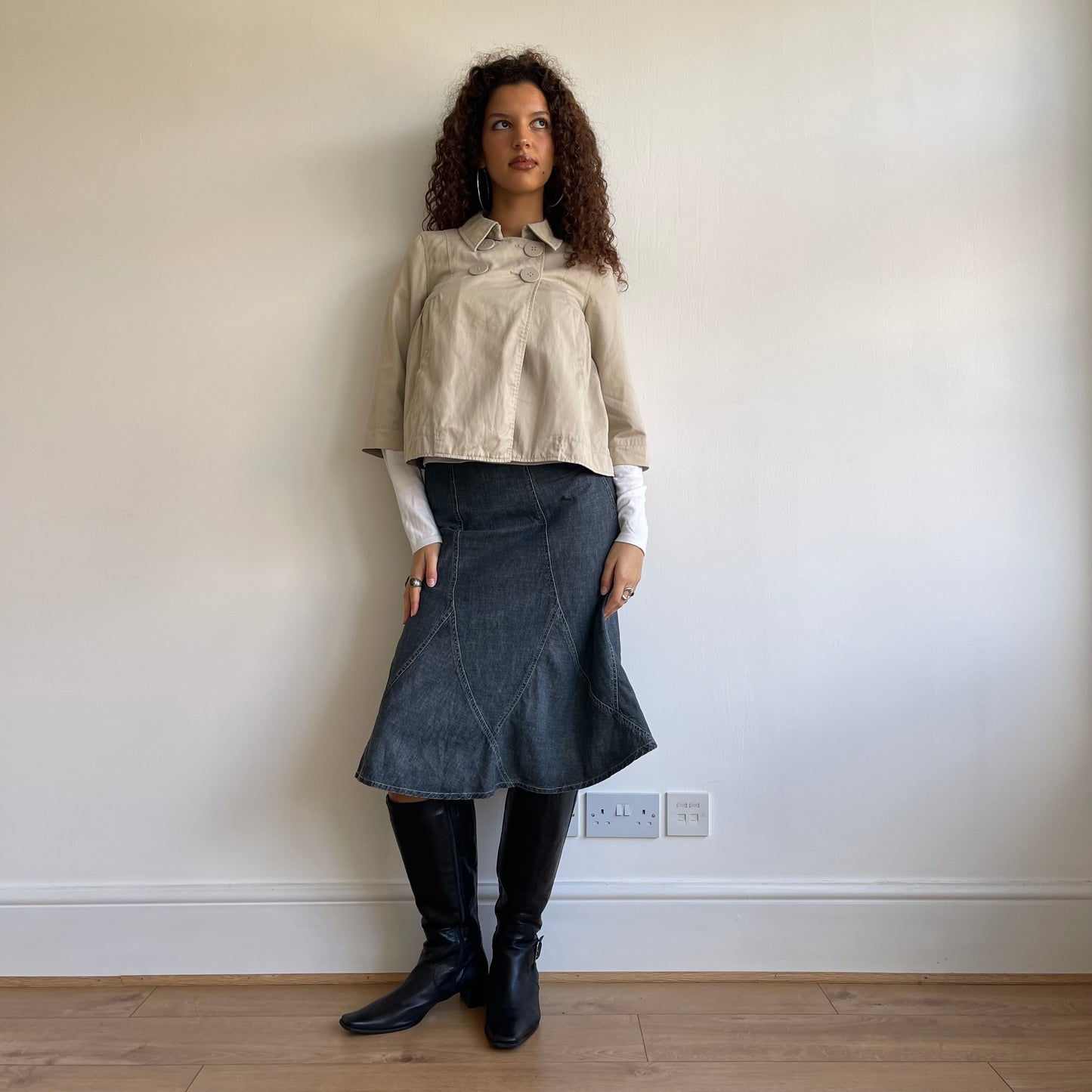Beige peacoat - Size S