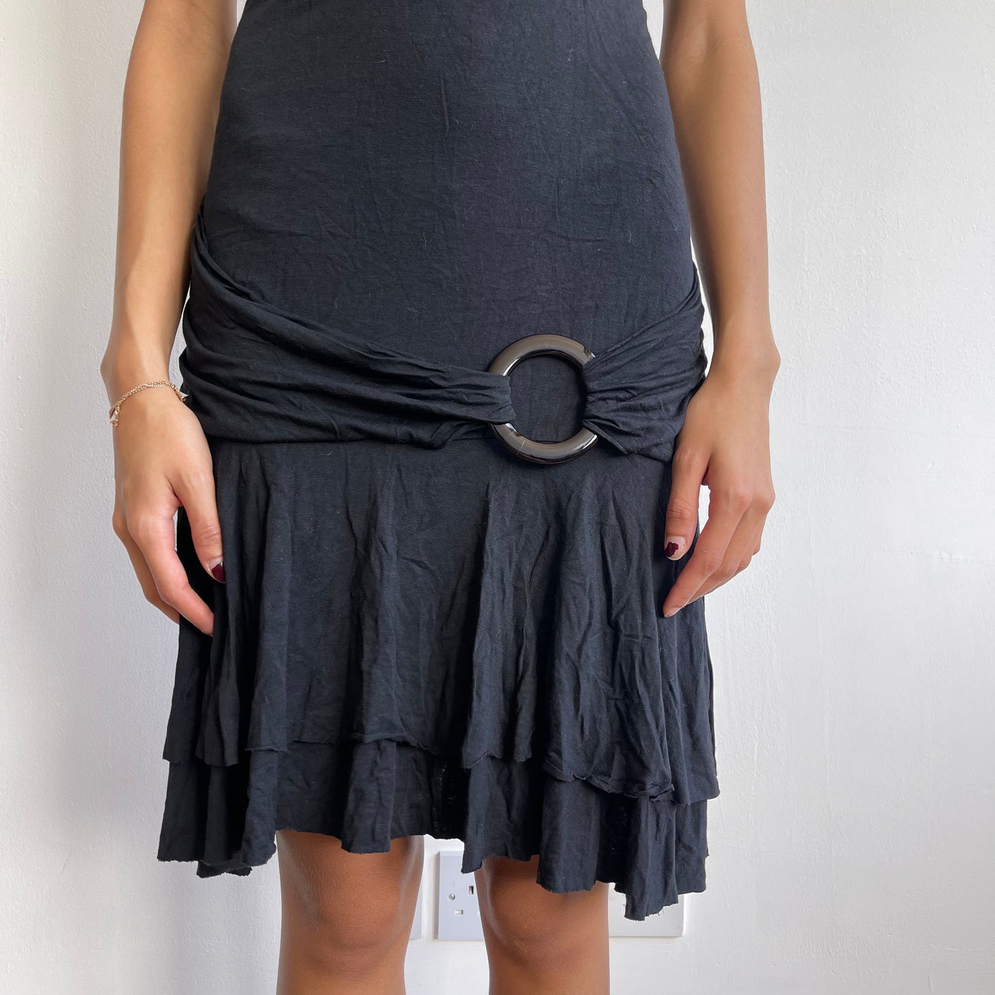 Black O-ring dress - Size S