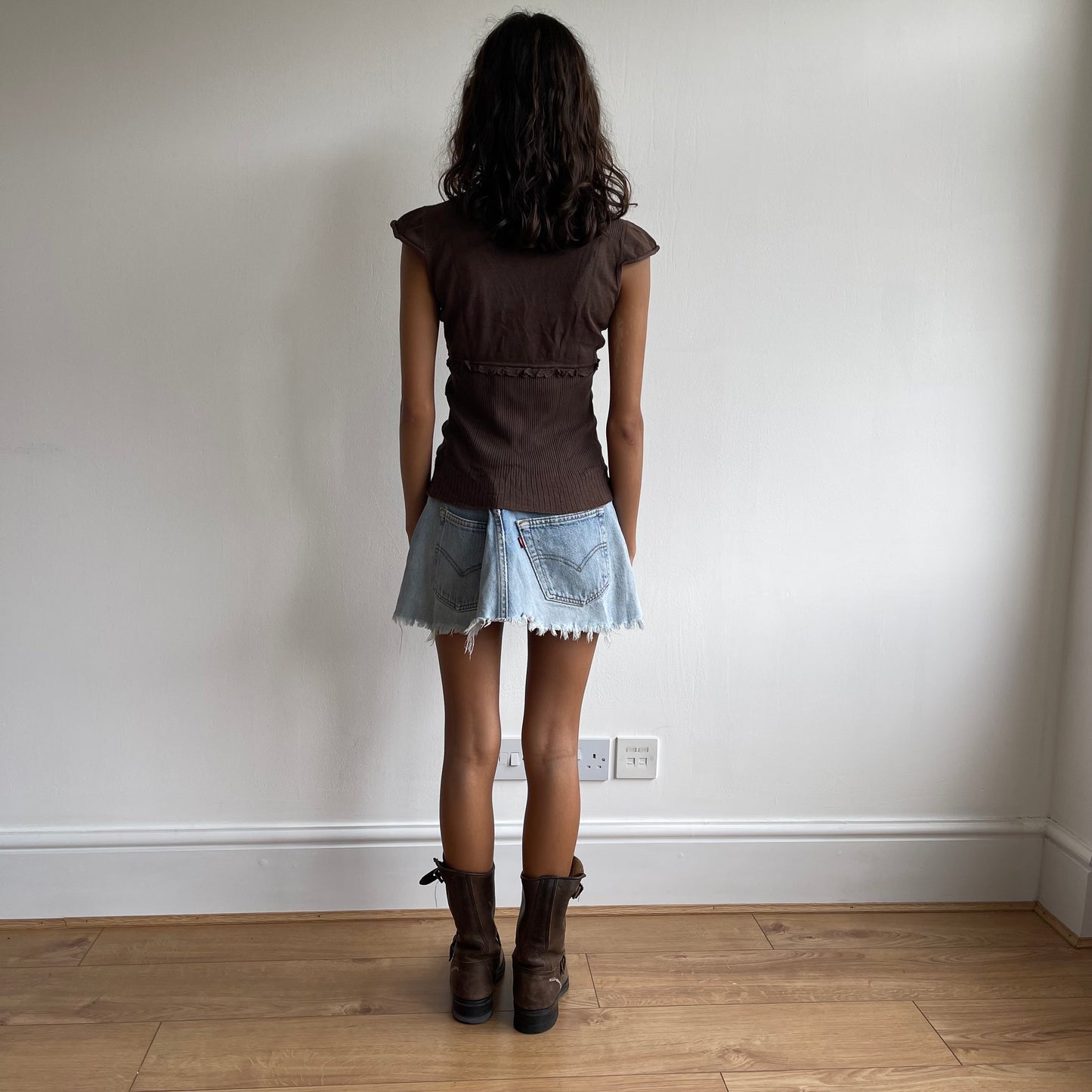 Brown knit t-shirt - Size S