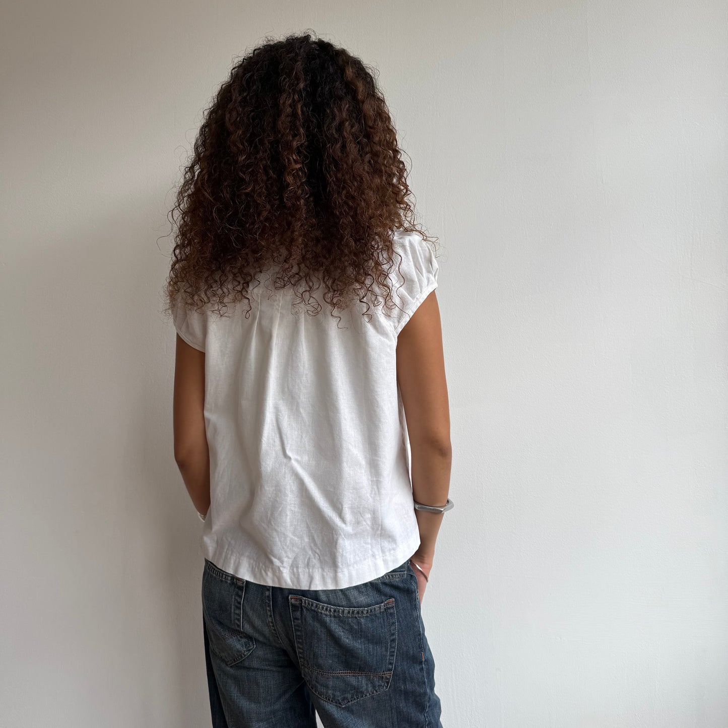 White short sleeve peacoat - Size M/L