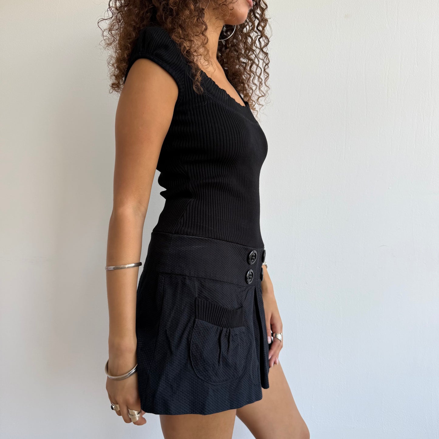 Morgan black peacoat dress - Size S + L