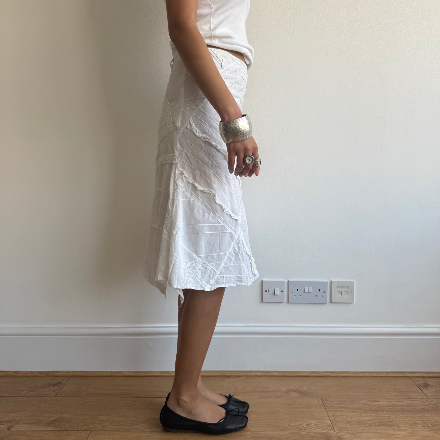 Broderie patchwork midi skirt - Size S