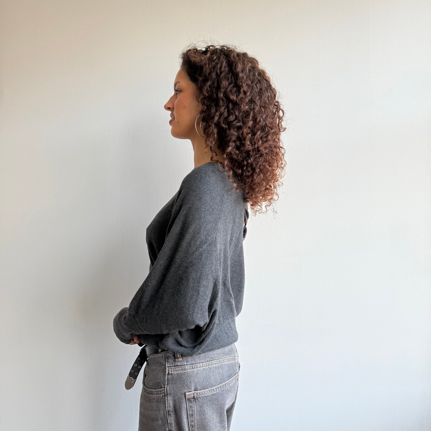 Grey batwing knit - Size M