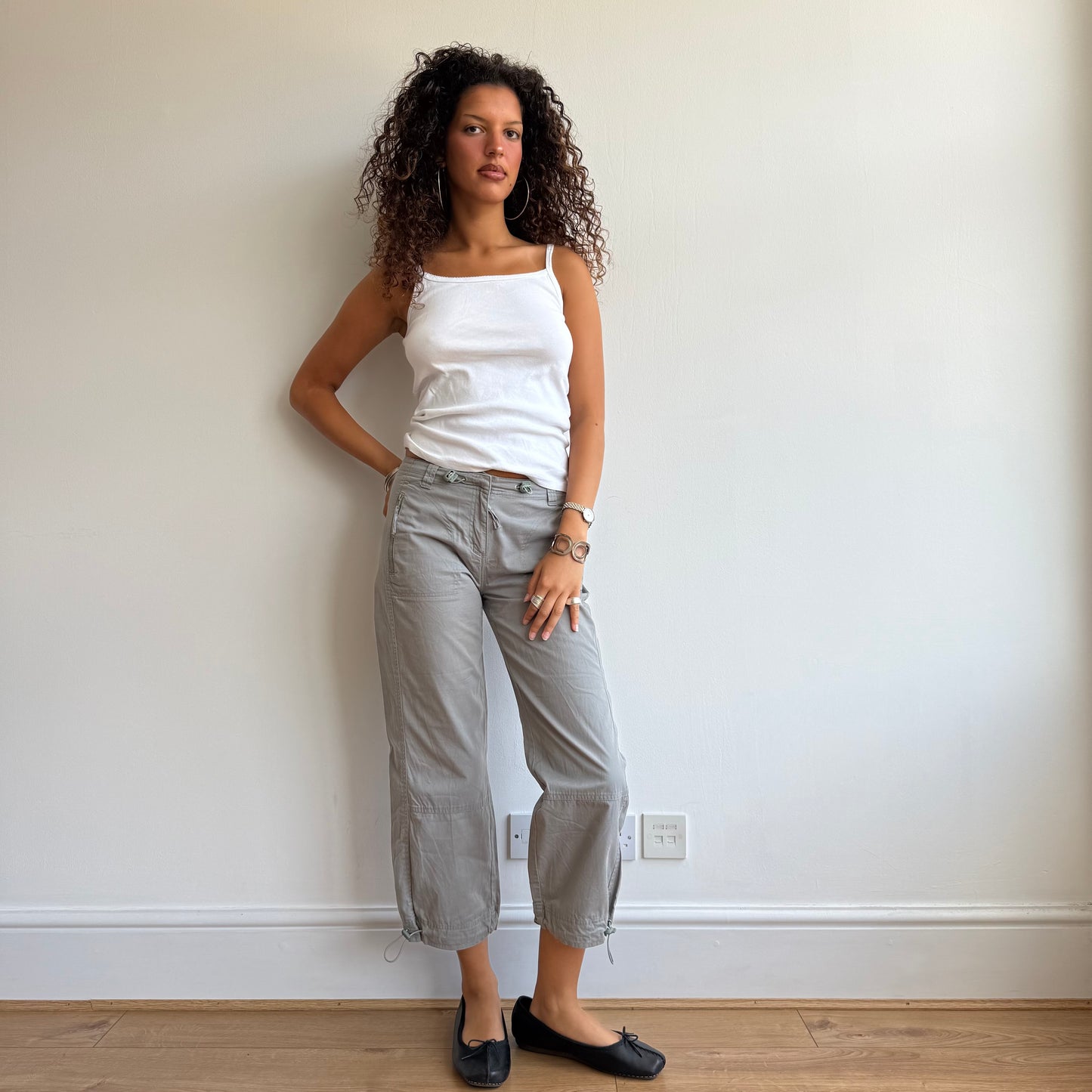 Green toggle capris - Size M