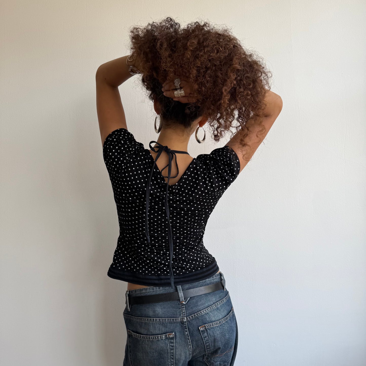 Polka dot striped halter top - Size S