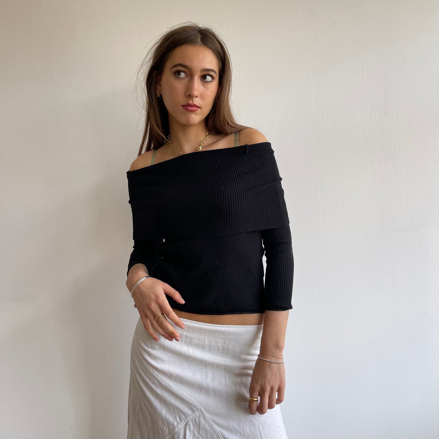Black bardot knit - Size S
