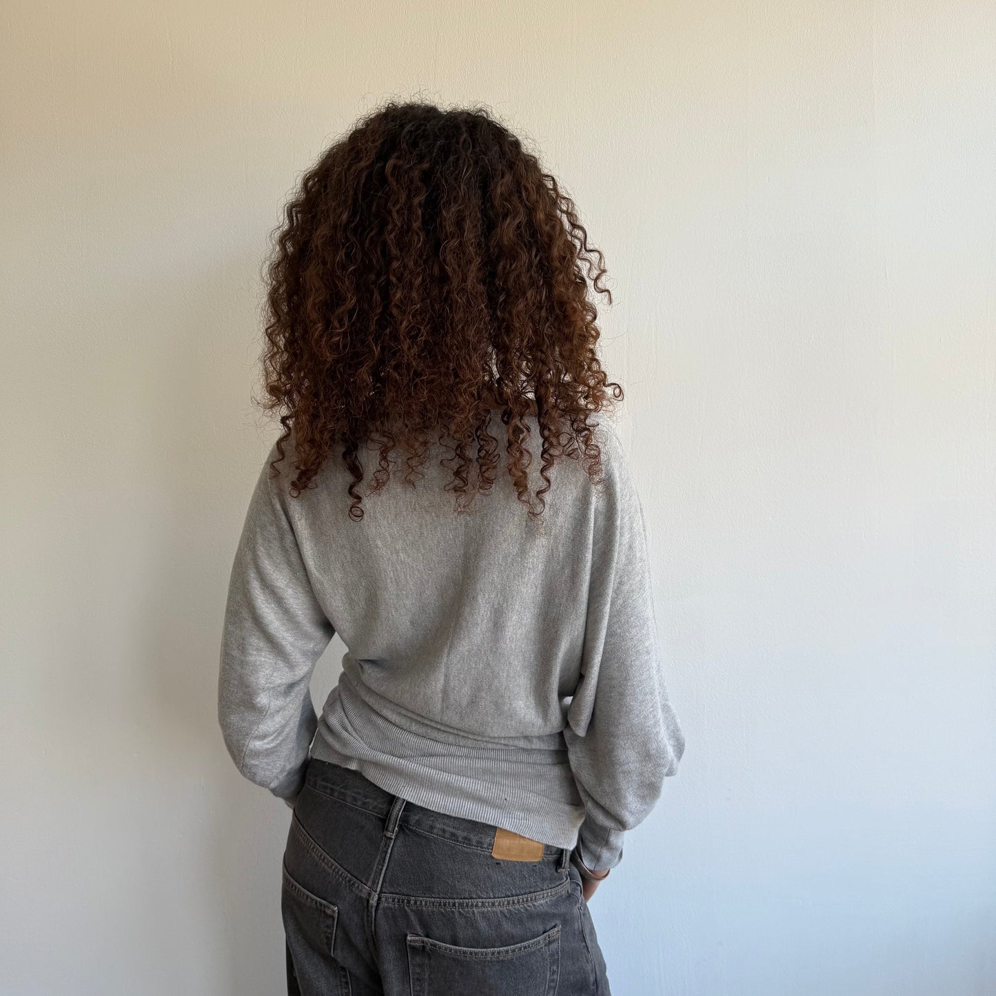Light grey slouchy knit jumper - Size S/M