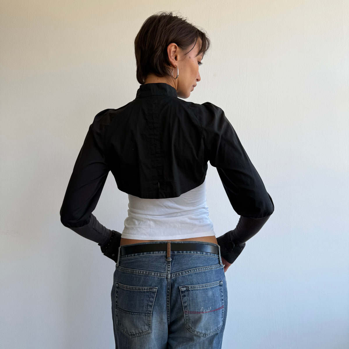 Cop Copine black cropped shirt - Size S