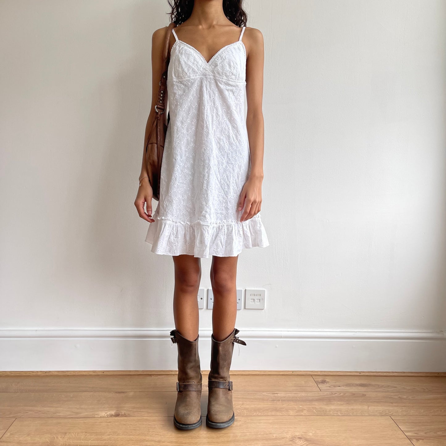 White broderie cami dress - Size S/M