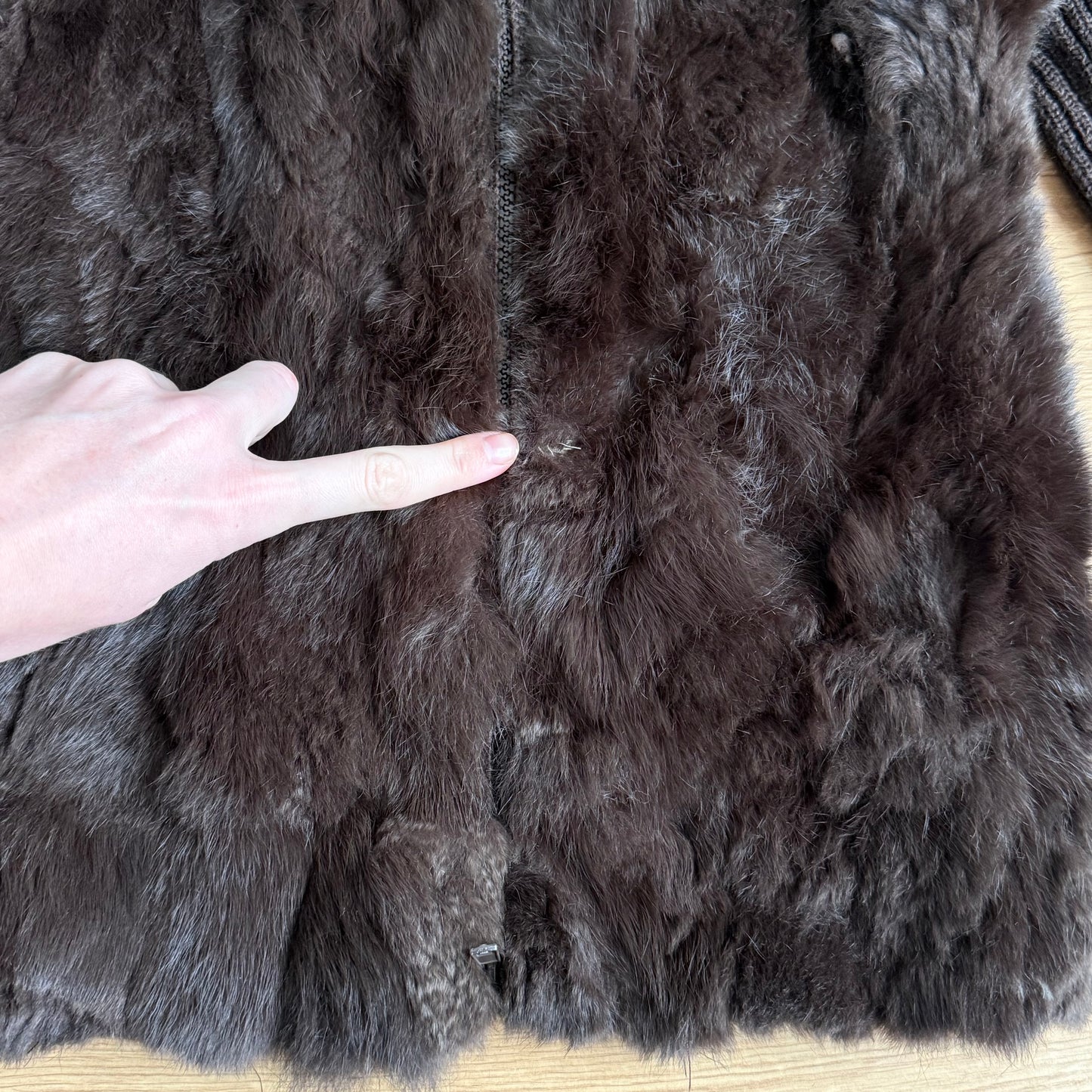 Brown fur knitted gilet - Size M