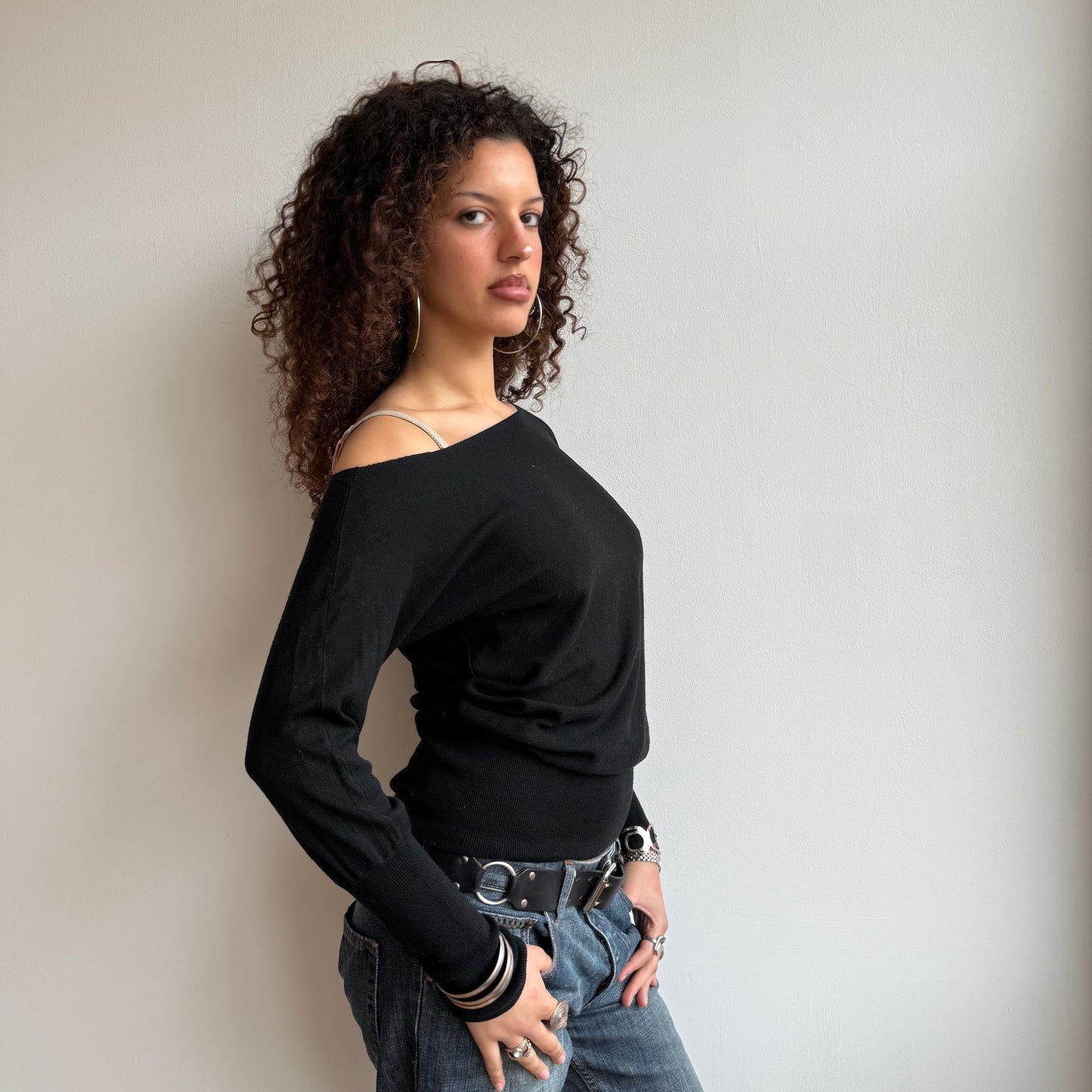 Black slouchy knit (2) - Size S
