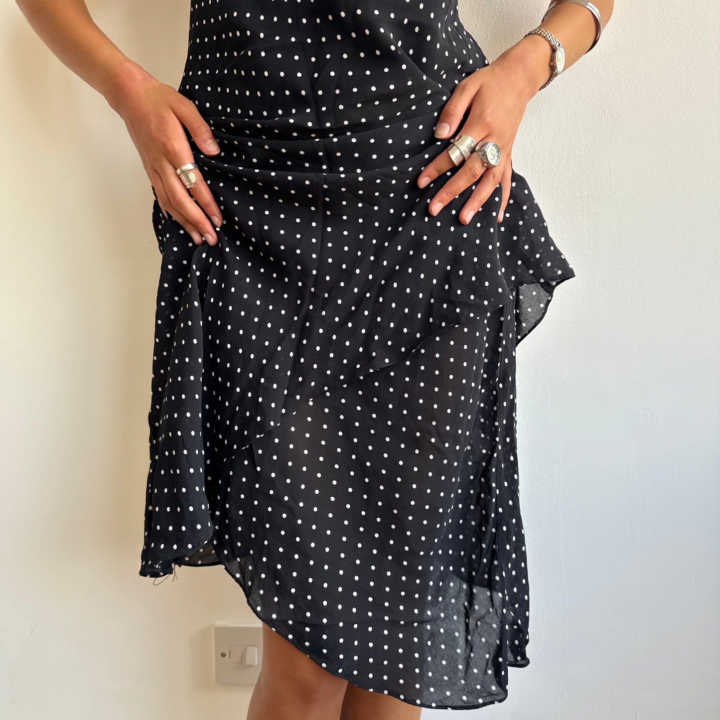 Polka dot keyhole dress - Size S