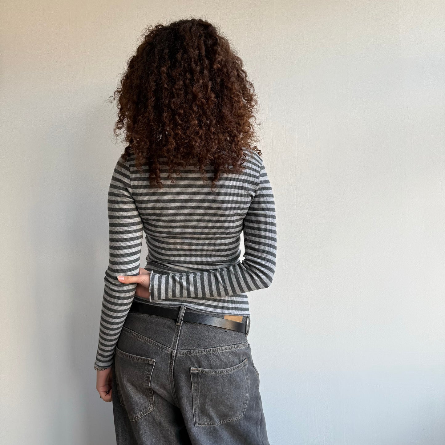 Grey stripe cardigan - Size S