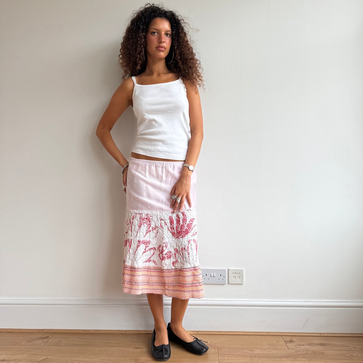 Custo Barcelona pink midi skirt - Size S
