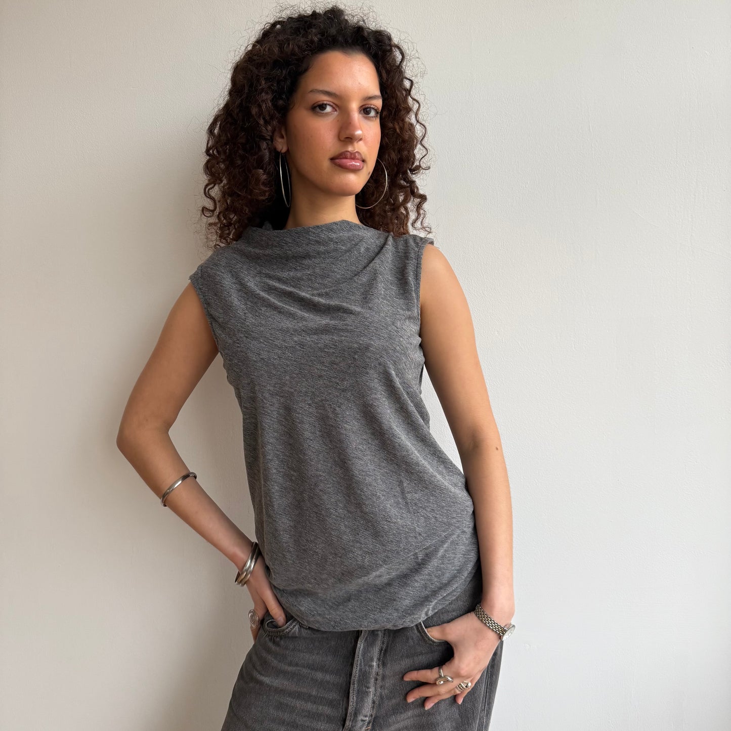 Grey asymmetric top - Size M