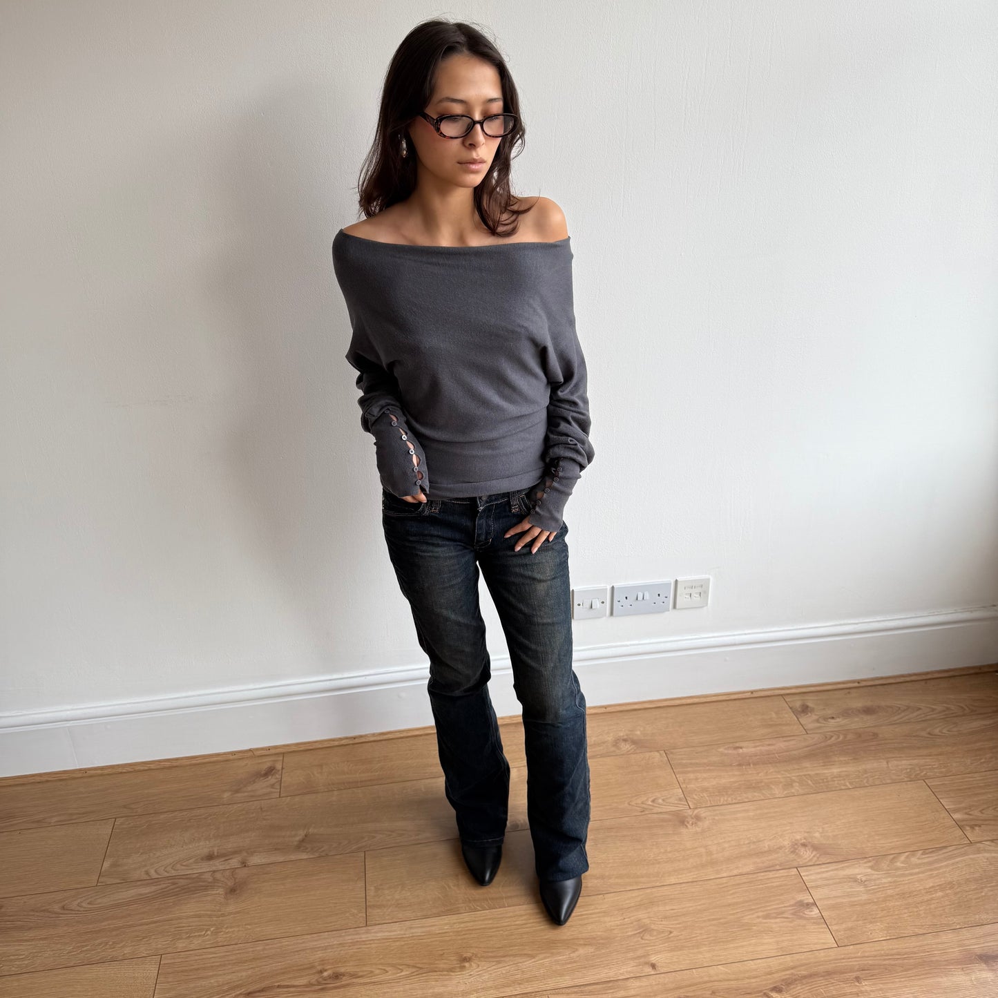 Grey slouchy knit - Size S (1)
