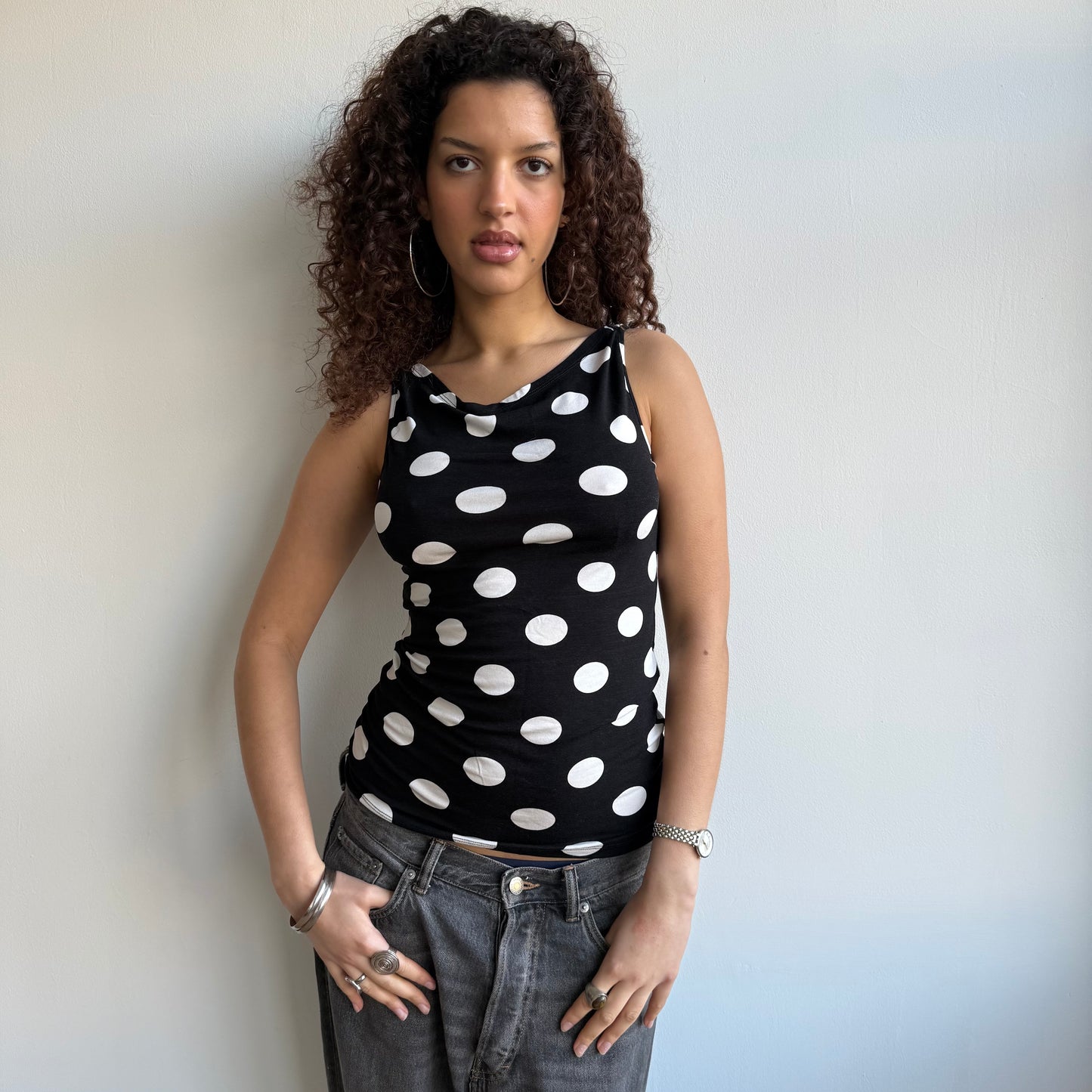 Large polka dot top - Size S