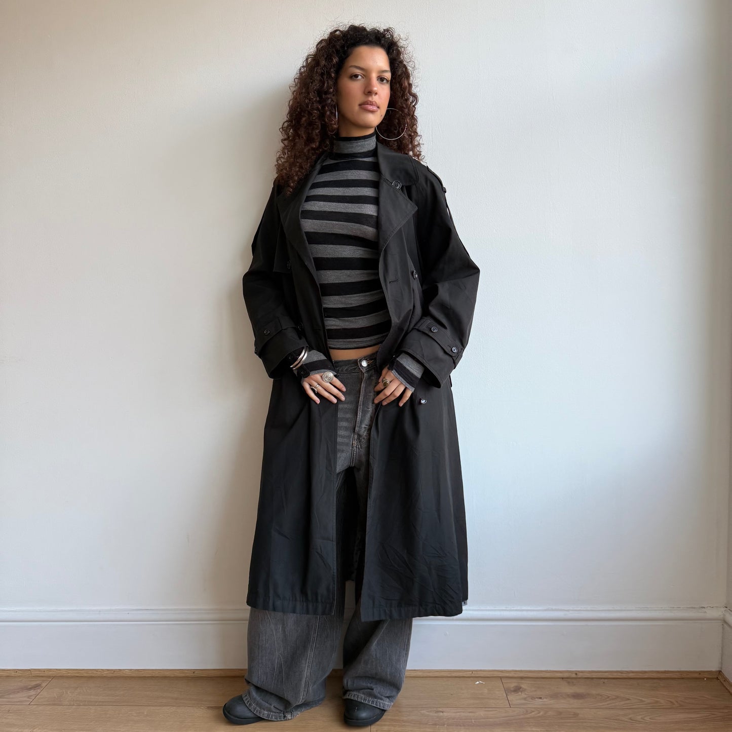 Black oversized trench - Size L