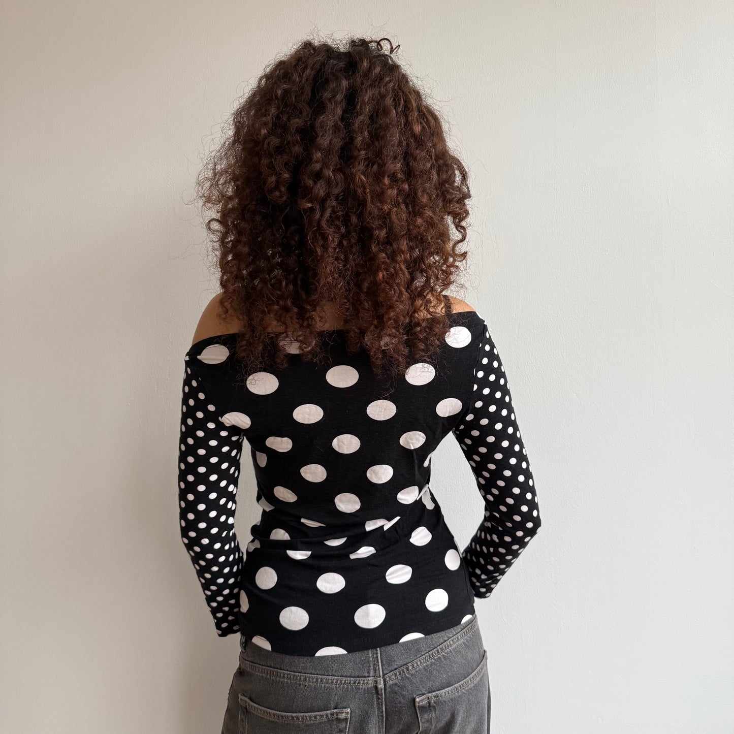 Polka dot 3/4 sleeve top - Size M