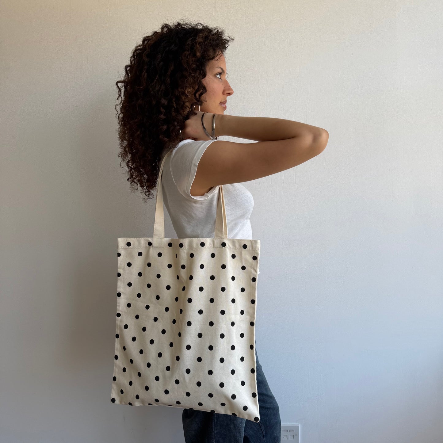 Polka dot tote bag