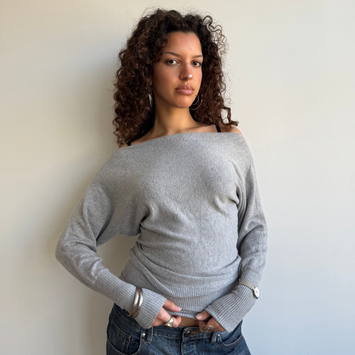Light grey slouchy knit - Size S