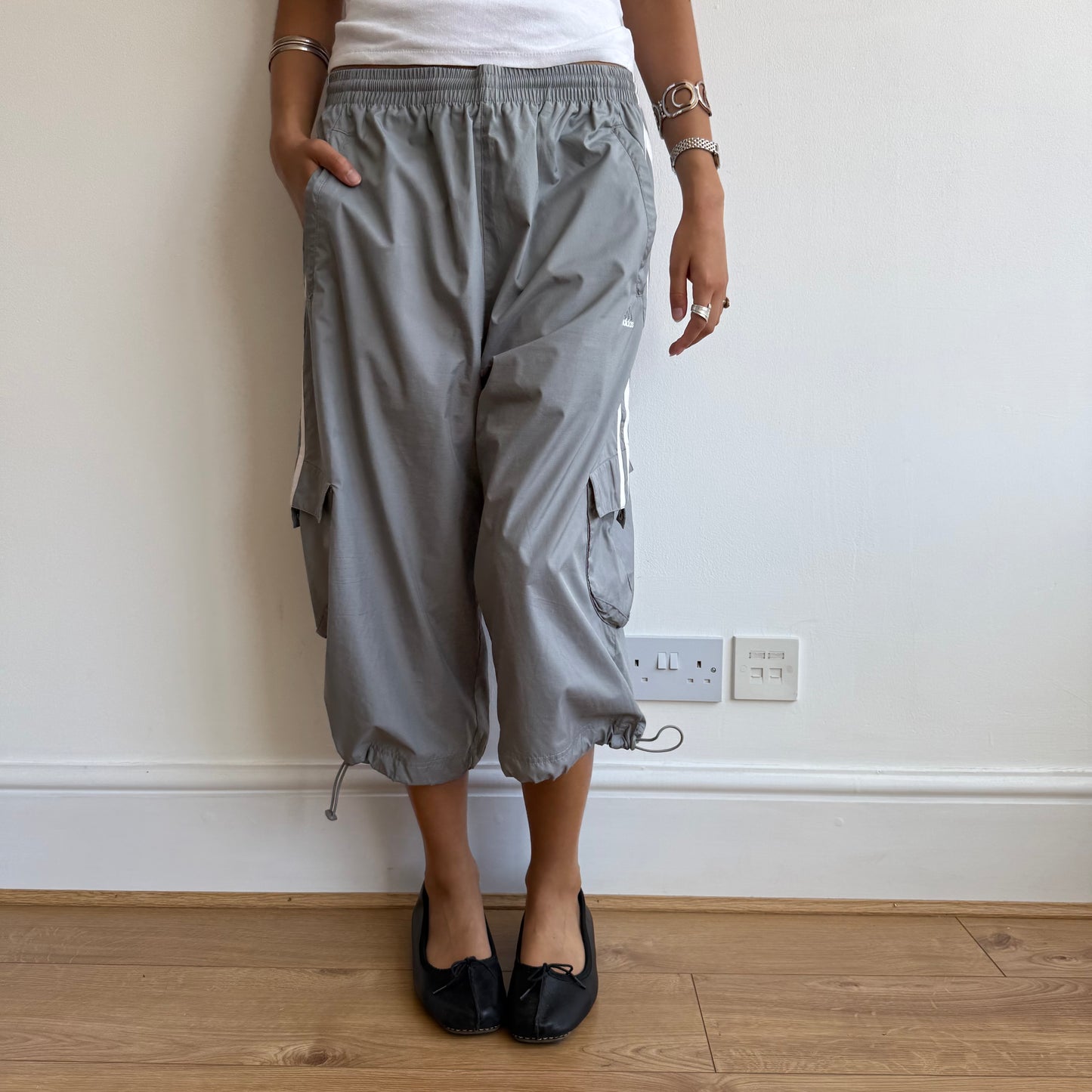 Grey Adidas capris - Size L