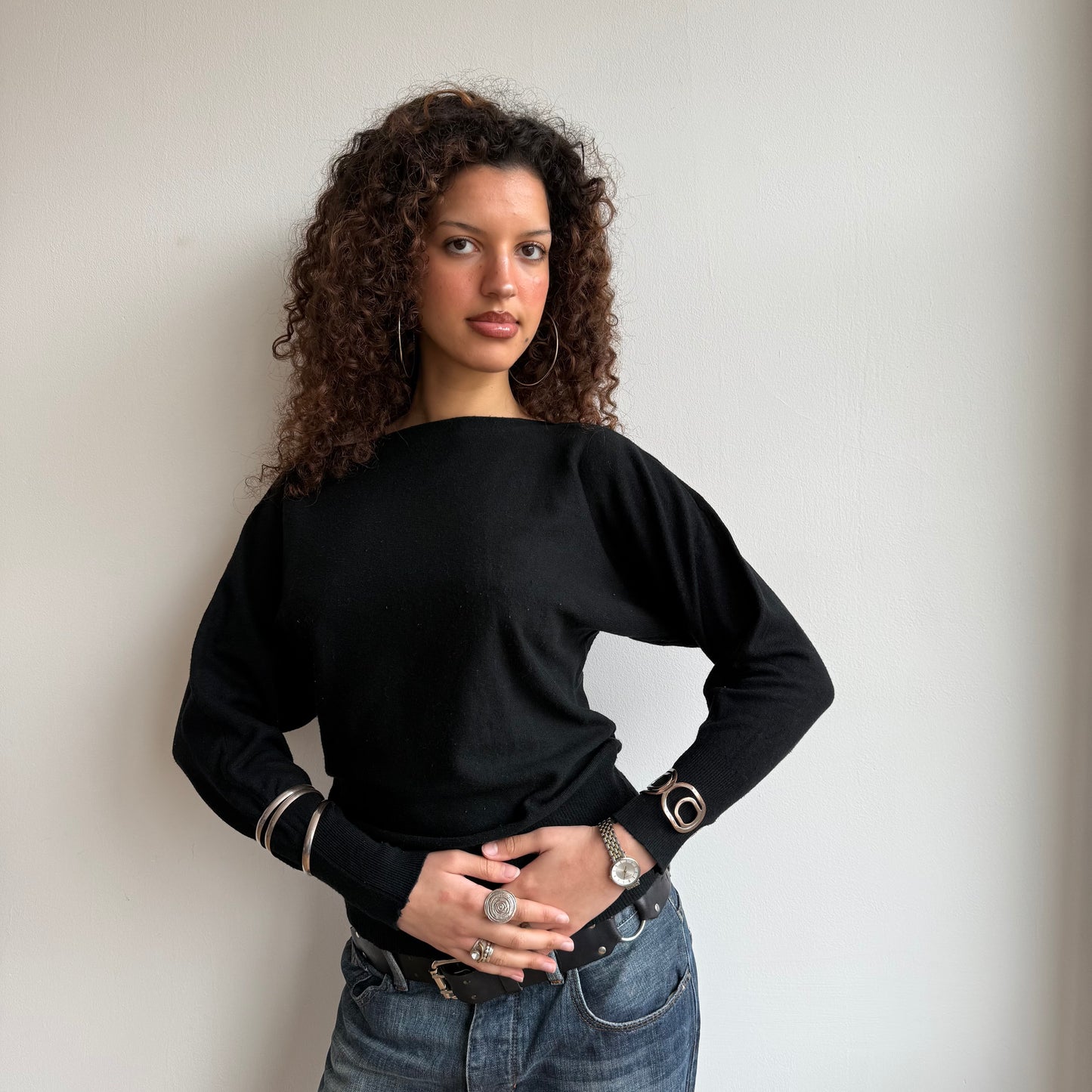 Black slouchy knit (4) - Size S